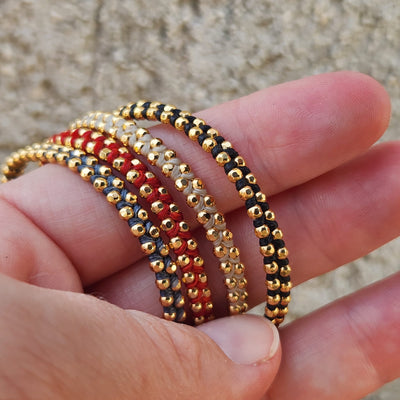 צמיד Small diamond cut gold