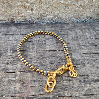 צמיד Small diamond cut gold
