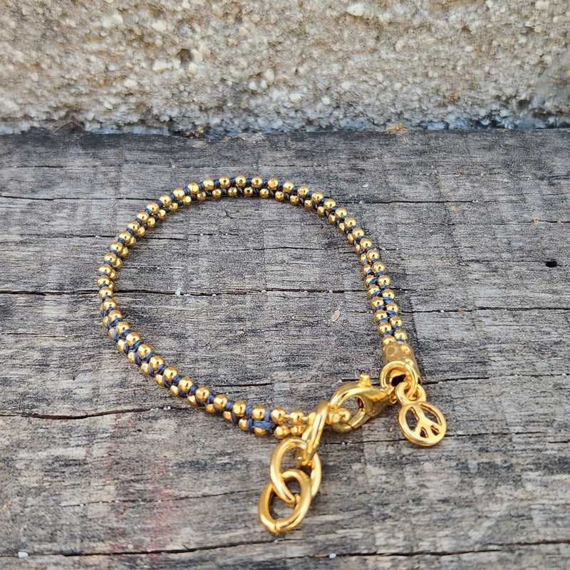 צמיד Small diamond cut gold